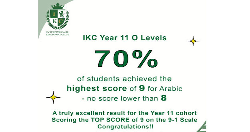 70% of students achieved the highest score -Arabic